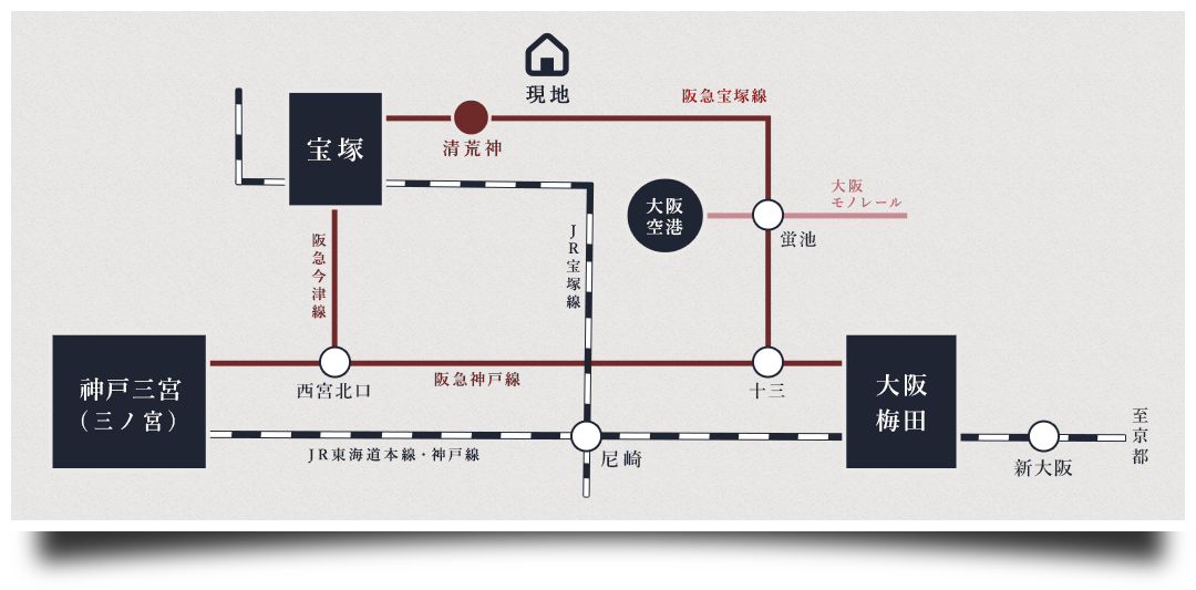 サンヒルズ宝塚清荒神、路線図